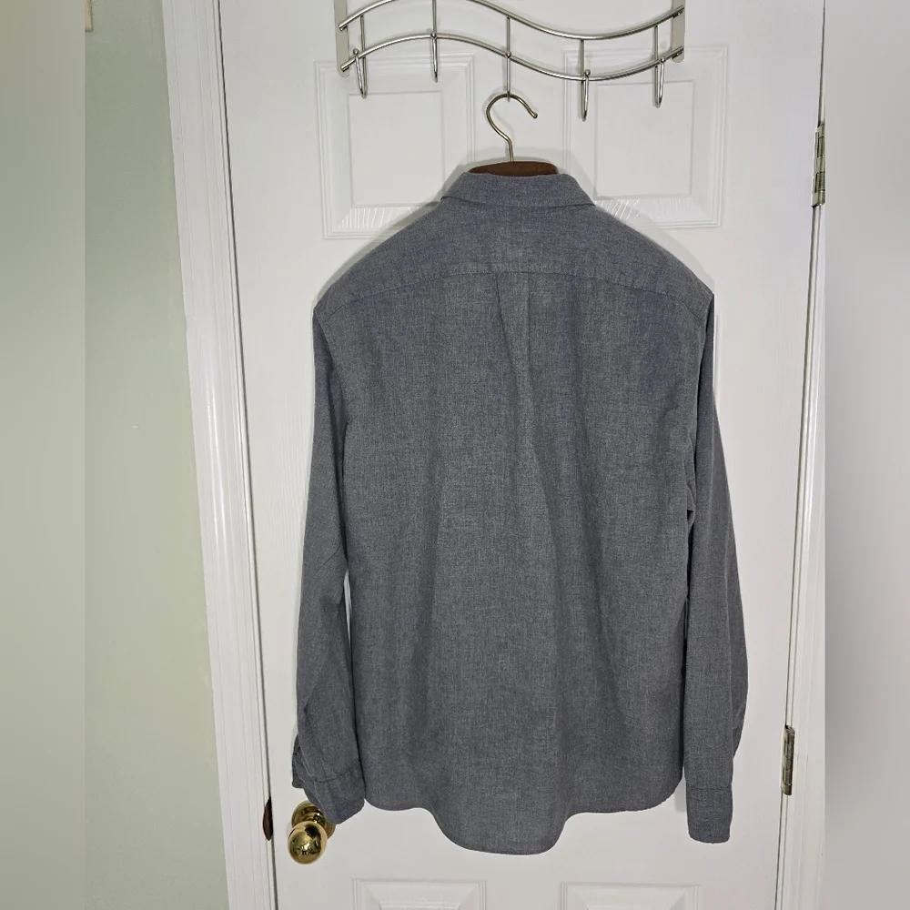 J. Crew Gray Classic Button-Down Organic Cotton Minimalist Core Soft